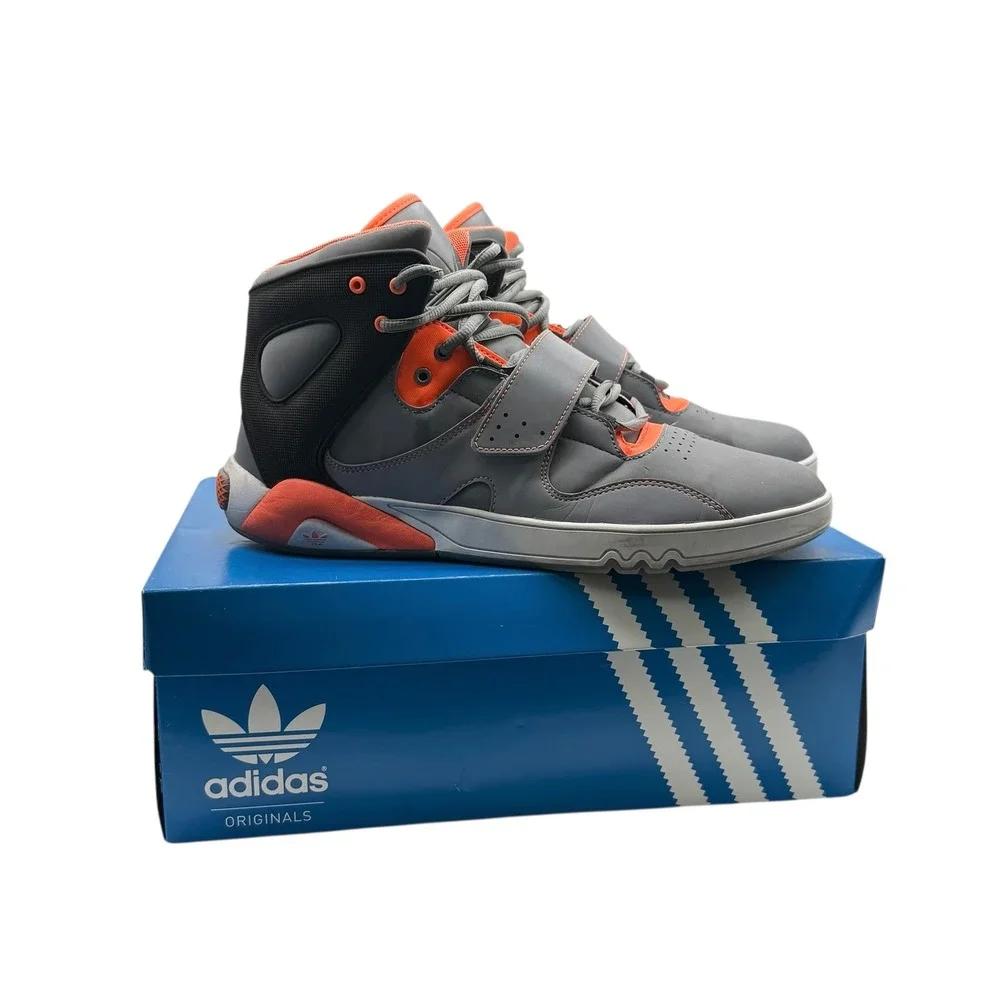 Adidas Originals Roundhouse Mid Gray Orange Black‎ Mens Sneakers Size 9.5